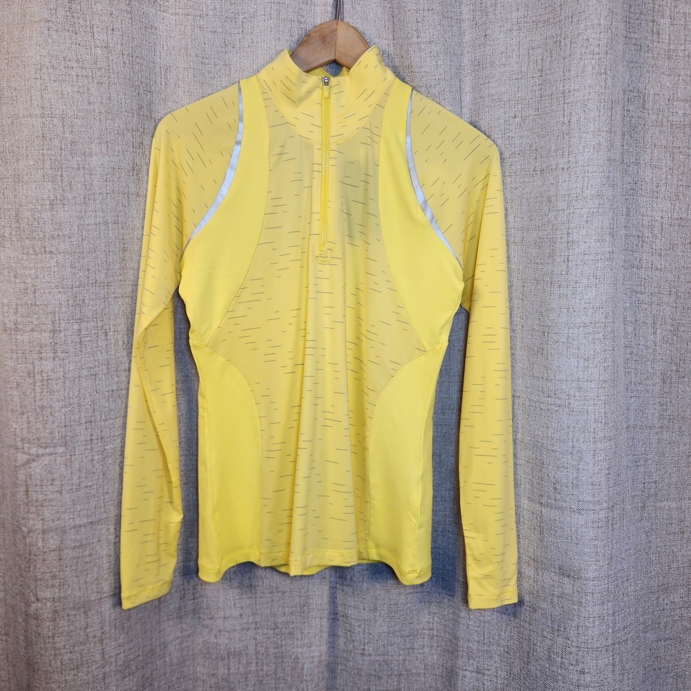 Annika Cutter & Buck Golf Pullover Women's XS Yellow 1/4 Zip Reflective 50+ UPF‎